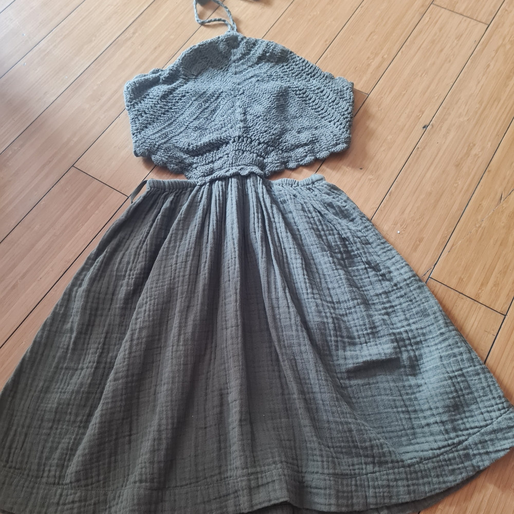 Aerie Olive Green Textured Top